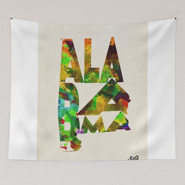 Item preview, Alabama Typographic Watercolor Map designed and sold by A Deniz Akerman.