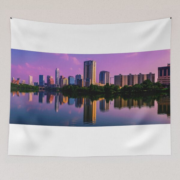 Item preview, Austin , Texas Skyline with Brilliant Colorful Reflection designed and sold by Roschetzky.