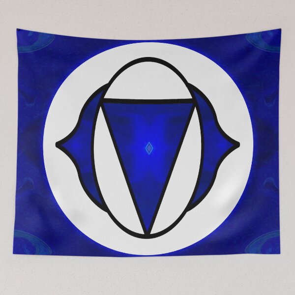 Item preview, Deep Blue Awareness Abstract Chakra Art  designed and sold by Omaste Witkowski.