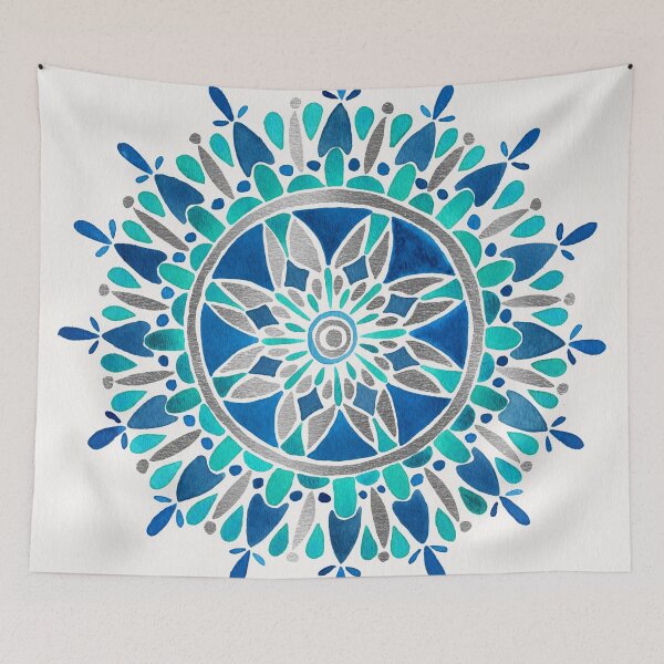 Item preview, Mandala – Silver & Turquoise designed and sold by Cat Coquillette.