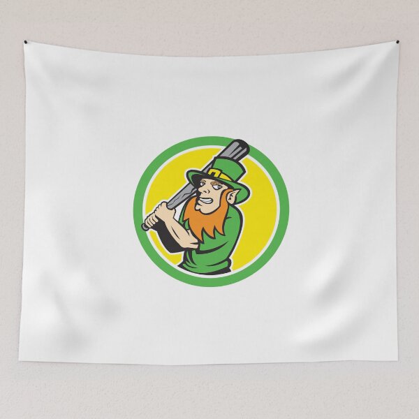 Item preview, Leprechaun Baseball Hitter Batting Circle Retro designed and sold by patrimonio.