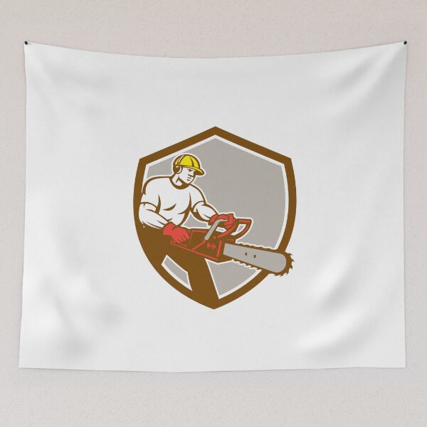 Item preview, Lumberjack Tree Surgeon Arborist Chainsaw Shield designed and sold by patrimonio.
