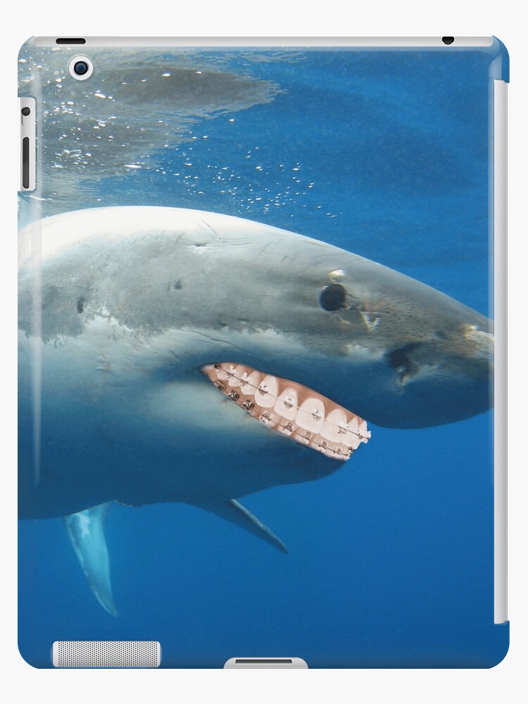 Vegan Great White Shark With Human Teeth Clock for Sale by banwa