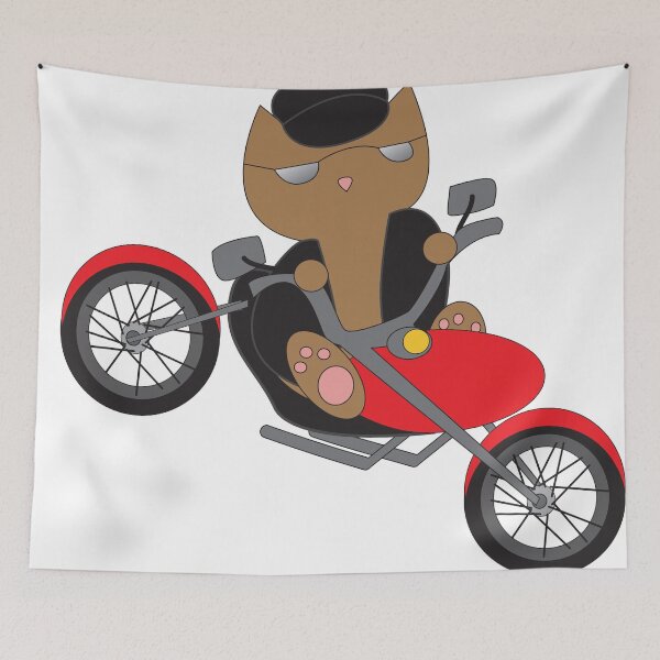 Item preview, Motorcycle Biker Cat designed and sold by ValeriesGallery.