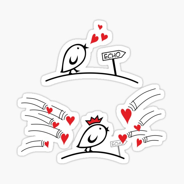 Comic Birds - Tweetlercools - LOVE ECHO 1 Sticker