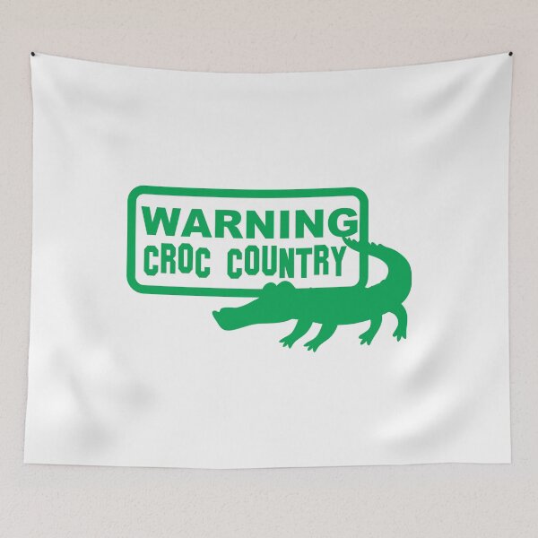 Item preview, Warning CROC Country with green crocodile alligator designed and sold by jazzydevil.