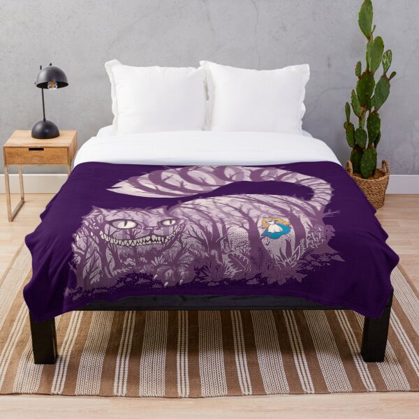 Inside wonderland (cheshire cat) Throw Blanket