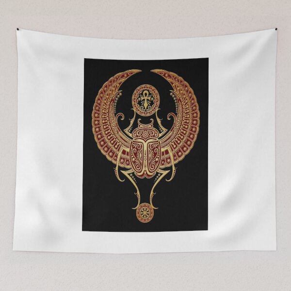 Item preview, Golden Red Winged Egyptian Scarab Beetle with Ankh  designed and sold by JeffBartels.