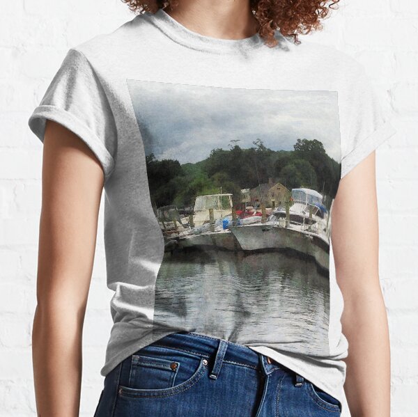 Essex CT - Boats On A Cloudy Day Classic T-Shirt