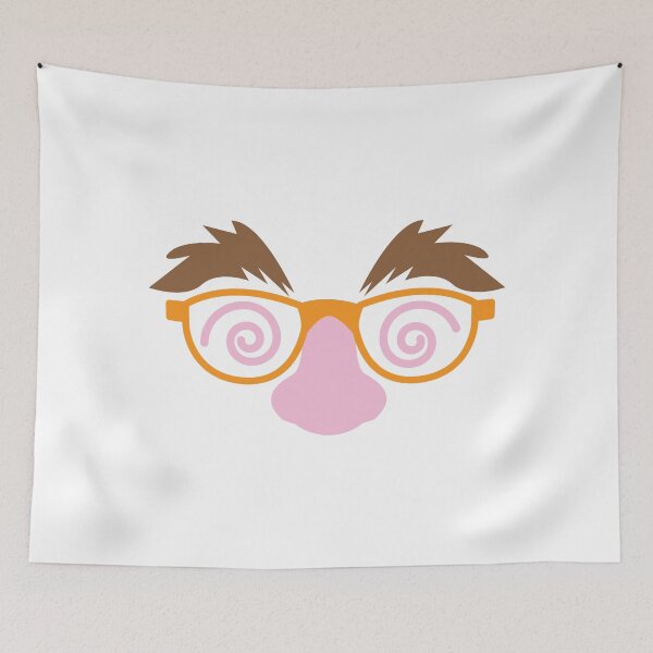 Item preview, April fools day mask disguise with big nose mustache and twirly eyes designed and sold by jazzydevil.