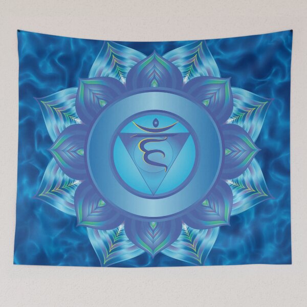 Item preview, Throat Chakra with sky blue flare BG designed and sold by GypsyOwlProduct.