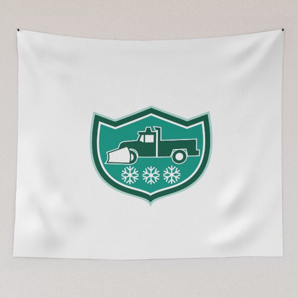 Item preview, Snow Plow Truck Snowflakes Shield Retro designed and sold by patrimonio.