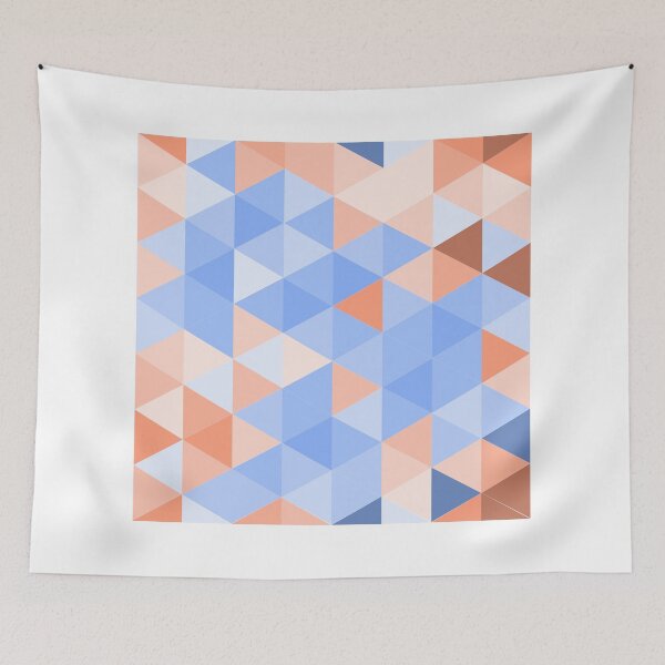 Item preview, Blue-brown triangles pattern designed and sold by HelgaScand.