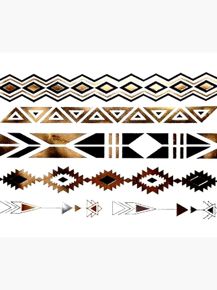 "Tribal Aztec Gold and Black Design" Throw Blanket for Sale by