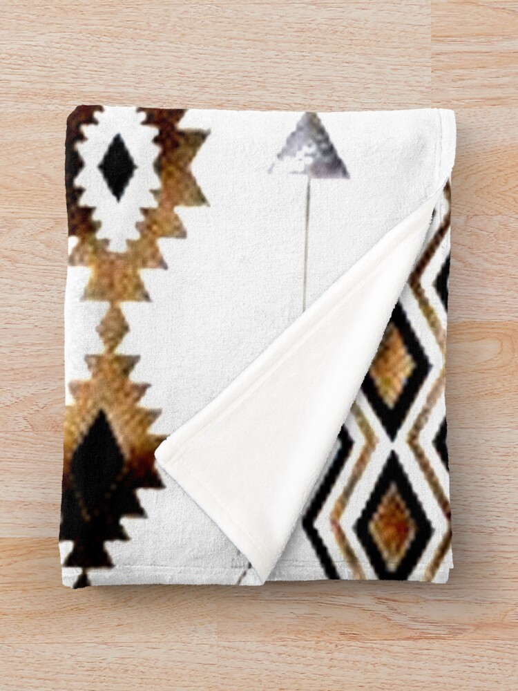 "Tribal Aztec Gold and Black Design" Throw Blanket for Sale by