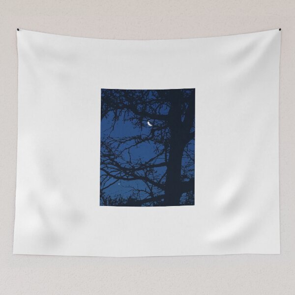 Item preview, Crescent Moon Silhouette Tree Blue Night Sky designed and sold by adriturner.