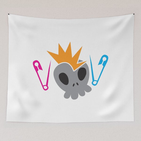 Item preview, Skull with baby diaper nappy safety pins designed and sold by jazzydevil.