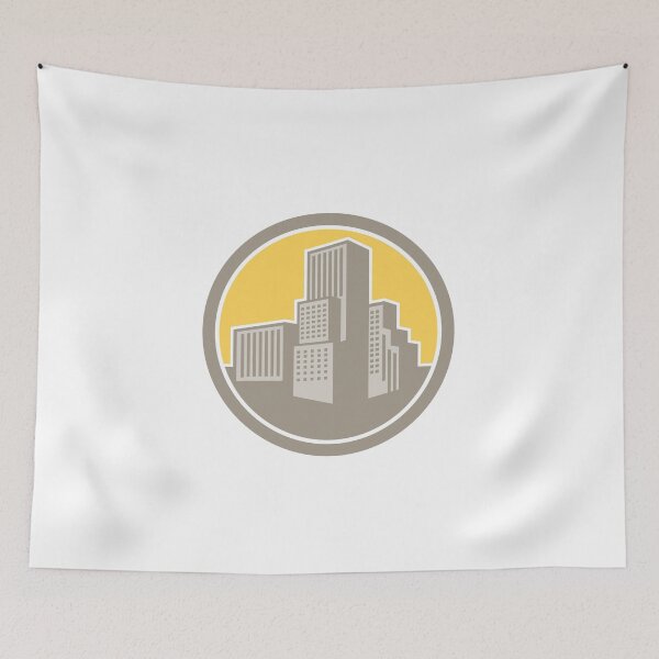 Item preview, Urban Skyscraper Buildings Circle Retro designed and sold by patrimonio.