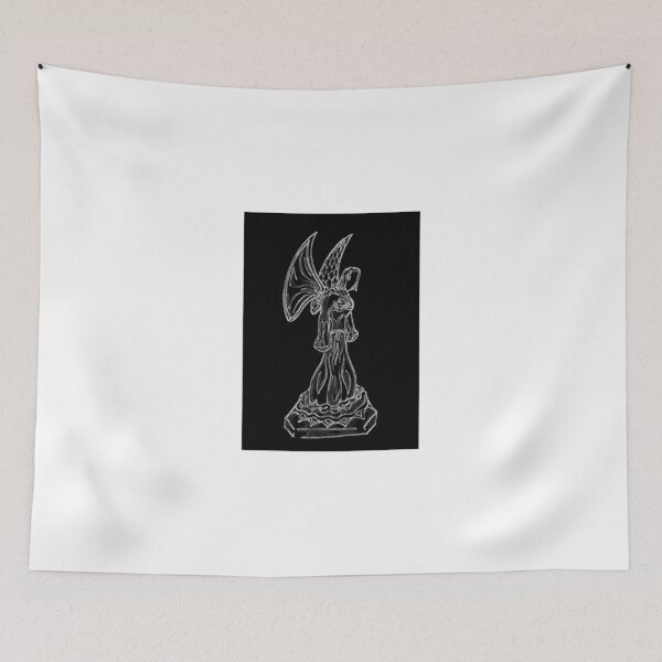 Item preview, Angel Drawing in White on Black Background designed and sold by adriturner.