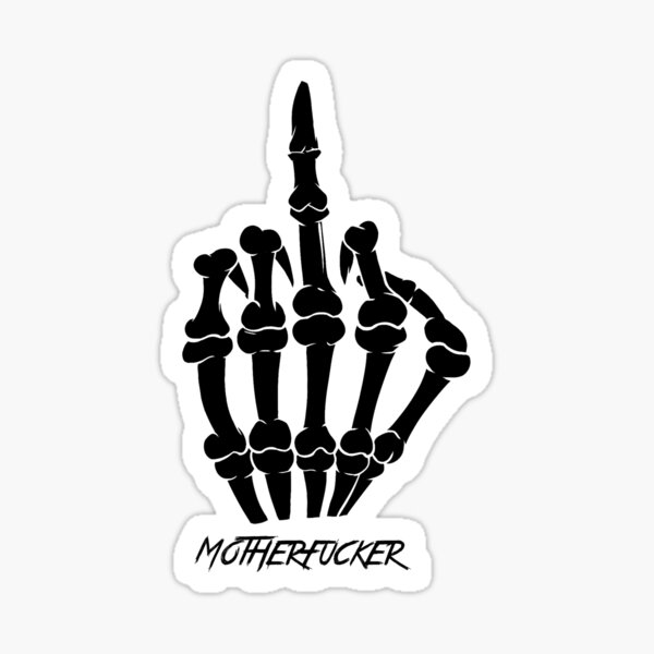 Middle finger skeleton Sticker