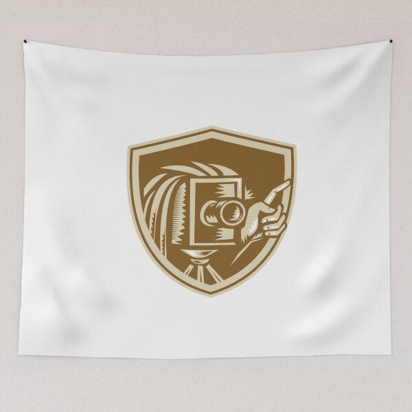 Item preview, Vintage Camera Hand Pointing Shield Retro designed and sold by patrimonio.