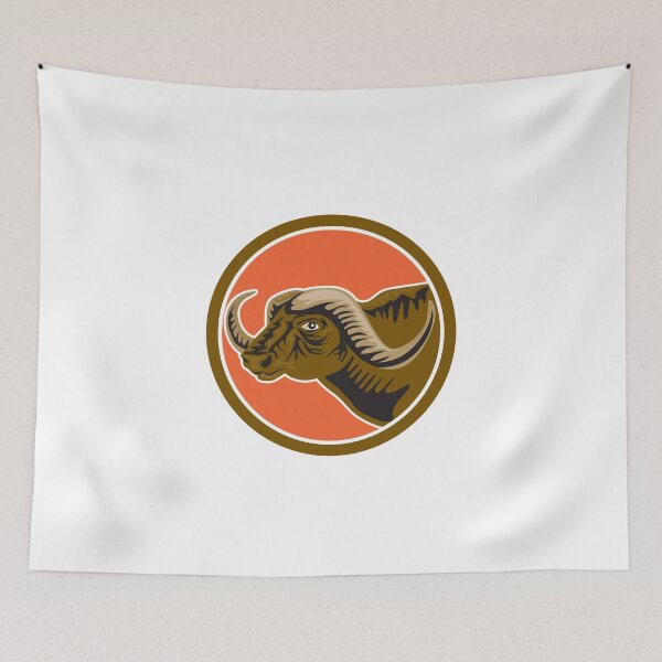 Item preview, African Buffalo Head Side Circle Retro designed and sold by patrimonio.