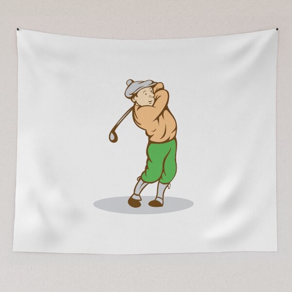 Artikelvorschau, Golfspieler Swinging Club Cartoon entworfen und verkauft von patrimonio.