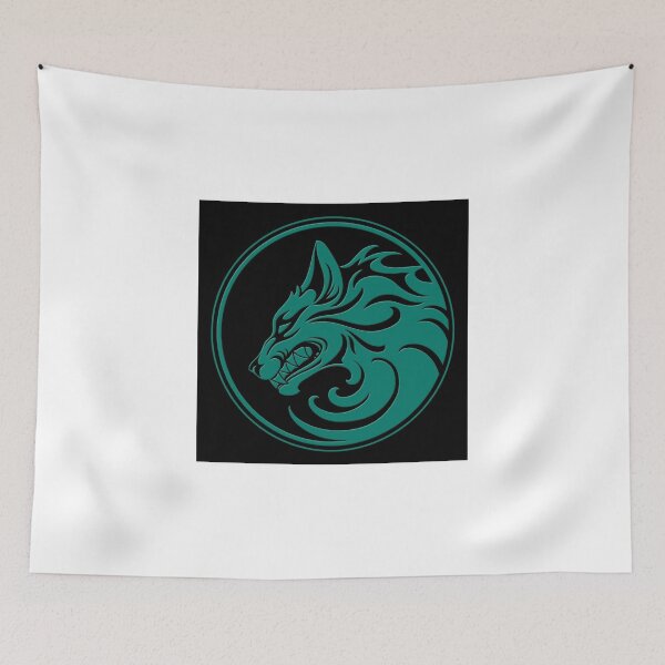 Item preview, Growling Teal Blue and Black Wolf Circle designed and sold by JeffBartels.