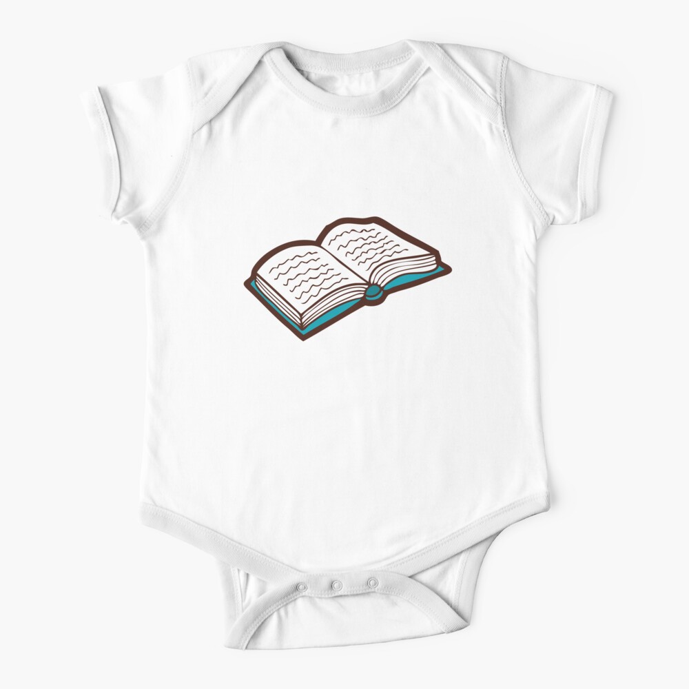 Bookish Reading Pattern in Jade Short Sleeve Baby One-Piece