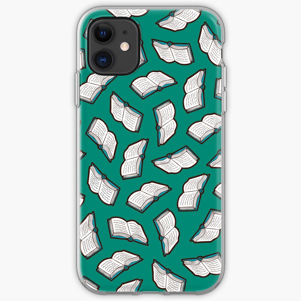 Bookish Reading Pattern in Jade iPhone Case & Cover