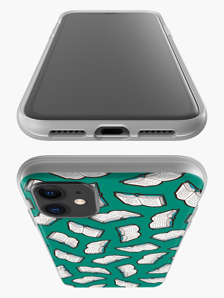 Alternate view of Bookish Reading Pattern in Jade iPhone Case & Cover