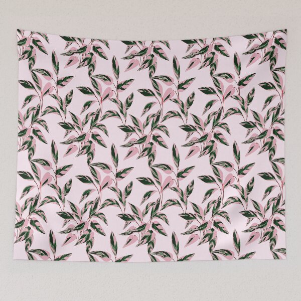Artikelvorschau, Rosa und grüne Zimmerpflanzen drucken Patterns Style von Arcos Prints entworfen und verkauft von arcosprints.