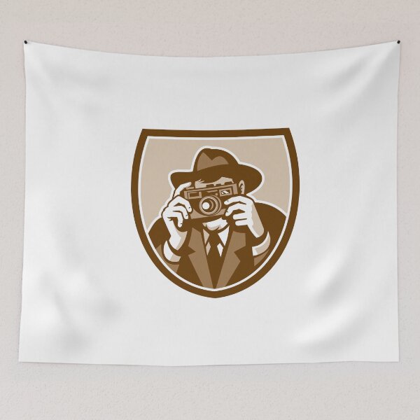 Item preview, Photographer Shooting Camera Shield Retro designed and sold by patrimonio.