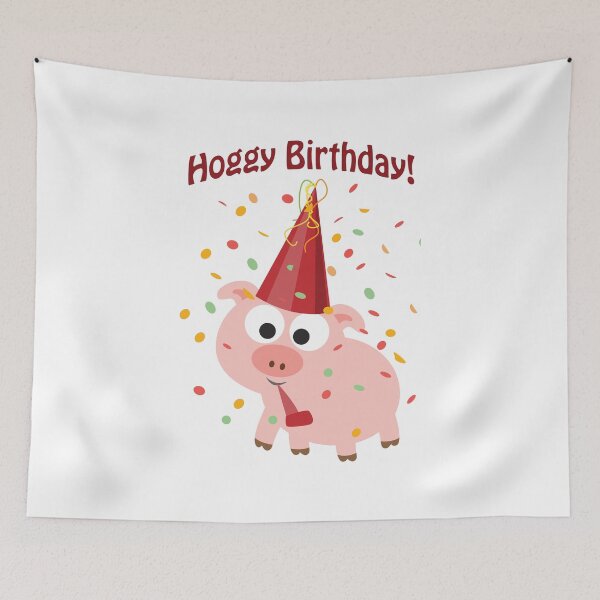 Item preview, Hoggy Birthday! Cute confetti pig designed and sold by Hedgie Designs.
