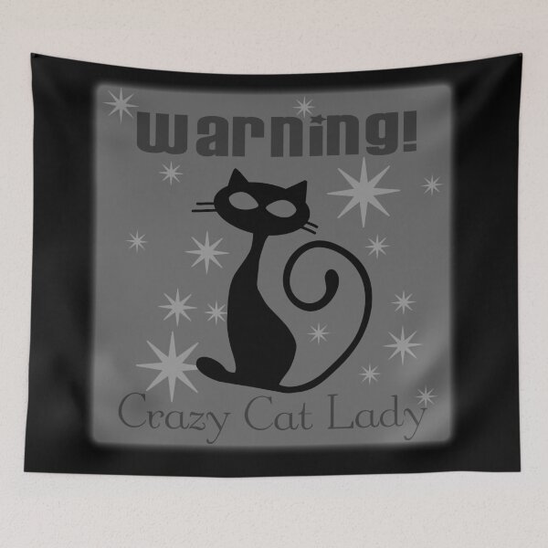 Item preview, crazy cat lady black designed and sold by debrisnyc.