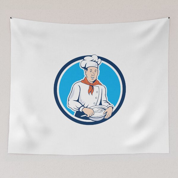 Item preview, Chef Cook Holding Spoon Bowl Circle Cartoon designed and sold by patrimonio.