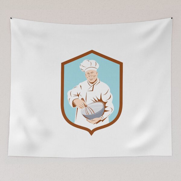 Item preview, Baker Chef Cook Mixing Bowl Shield Retro designed and sold by patrimonio.