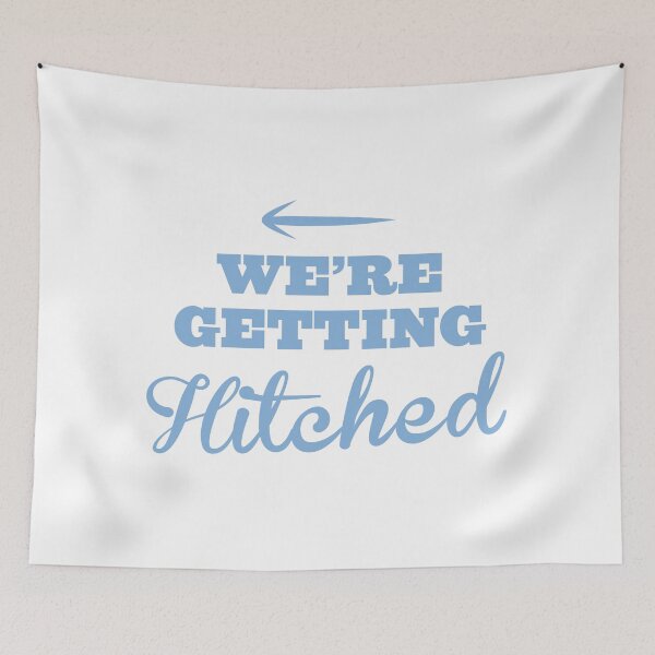 Item preview, We're getting hitched in blue arrow left designed and sold by jazzydevil.