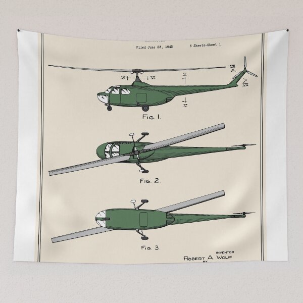 Artikelvorschau, Hubschrauber Patent - Farbe entworfen und verkauft von FinlayMcNevin.