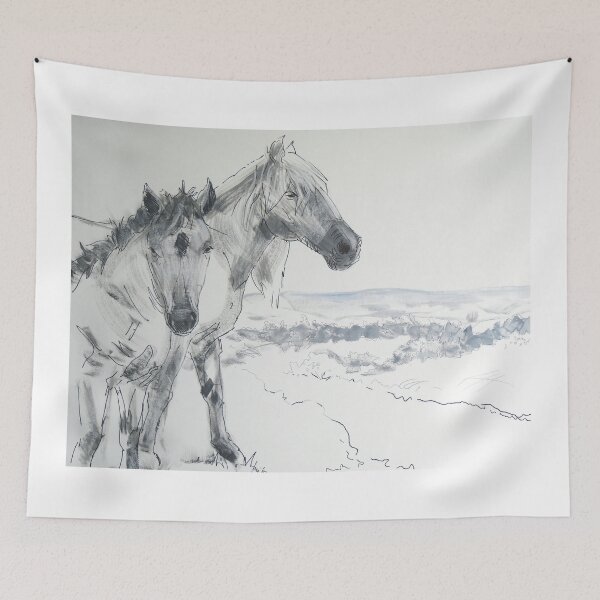 Item preview, Wild Horses Drawing designed and sold by MikeJory.