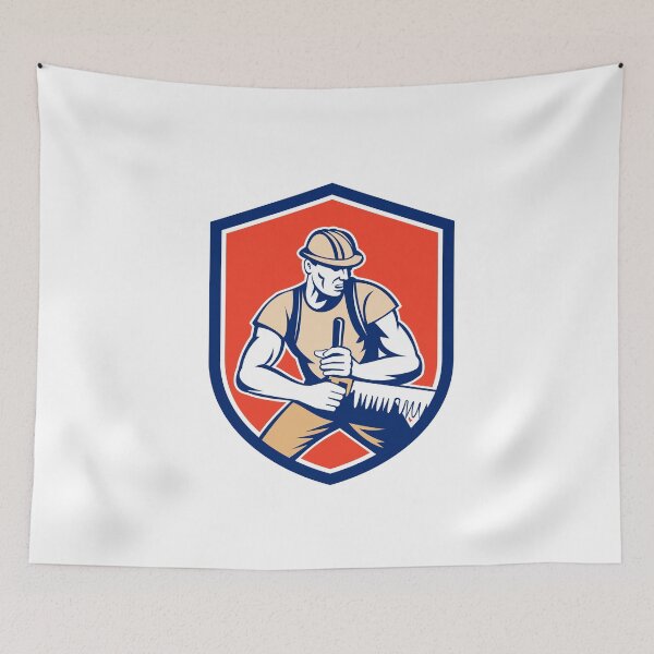 Item preview, Lumberjack Logger Crosscut Saw Shield Retro designed and sold by patrimonio.