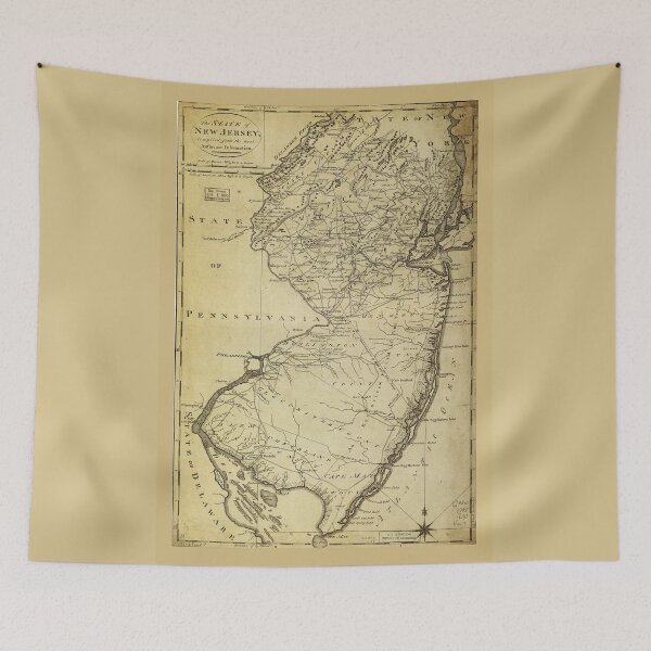 Item preview, State of New Jersey Map (circa 1795) designed and sold by allhistory.