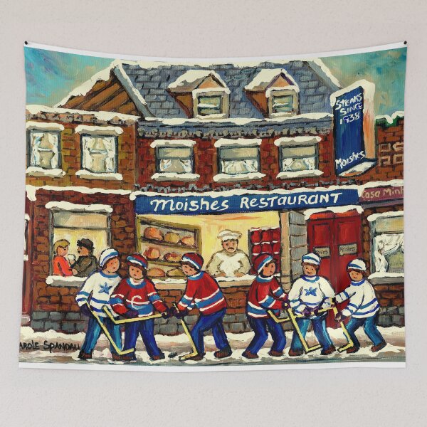 Item preview, MOISHE'S RESTAURANT MONTREAL AND HOCKEY GAME PAINTINGS designed and sold by Carole  Spandau.