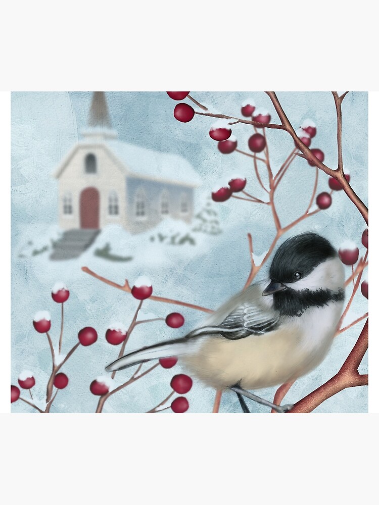 Thumbnail 3 of 3, Tapestry, Winter Scene I designed and sold by aprilmoen.