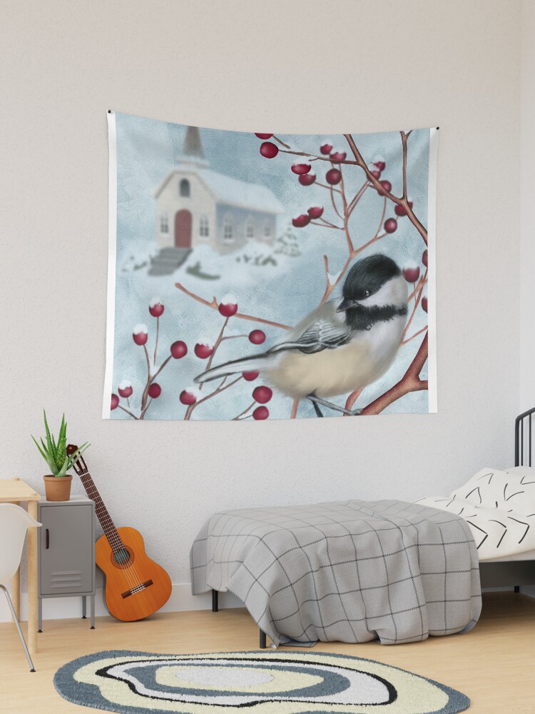 Thumbnail 1 of 3, Tapestry, Winter Scene I designed and sold by aprilmoen.