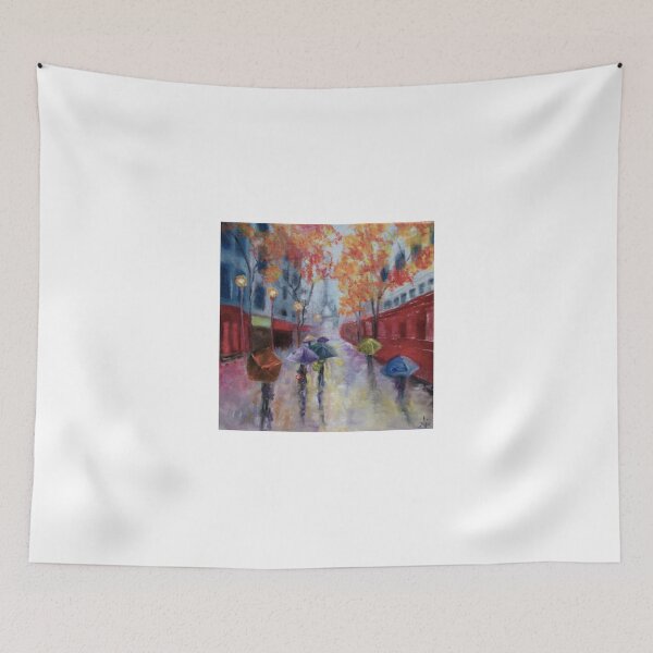 Item preview, Red Train on a Rainy Day designed and sold by agneskaminski.