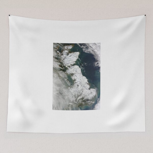 Item preview, UK under snow, United Kingdom under a blanket of snow - fantastic satellite image designed and sold by Very Peculiar.