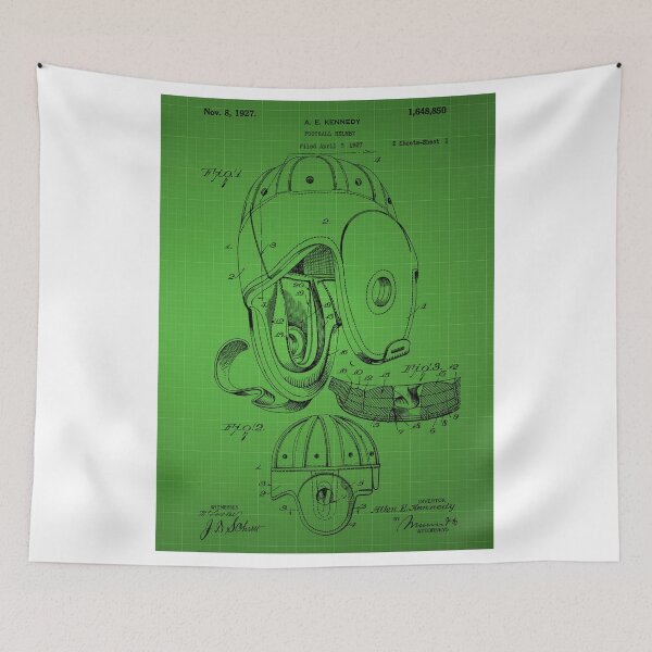 Item preview, Football Helmet Patent  From 1927 - Green designed and sold by chris2766.