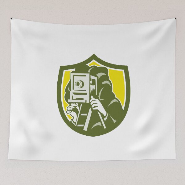 Item preview, Photographer Shooting Vintage Camera Shield Retro designed and sold by patrimonio.