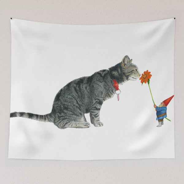 Item preview, Gnome Offers a Flower to a Cat designed and sold by matthewisles.